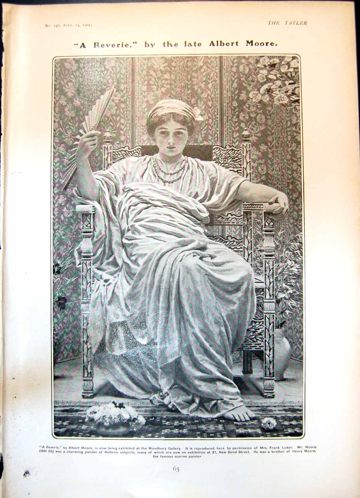Old Reverie Albert Moore Princess Yolande Italy Lady Eliz Bowes-Lyon
