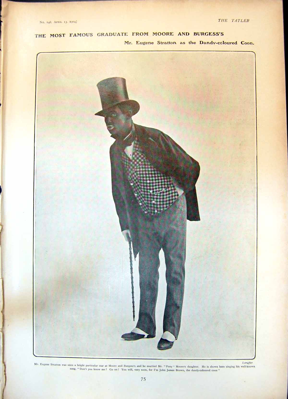 Antique Print Eugene Stratton Moore & Burgess Stella Gastelle Amorelle 1904