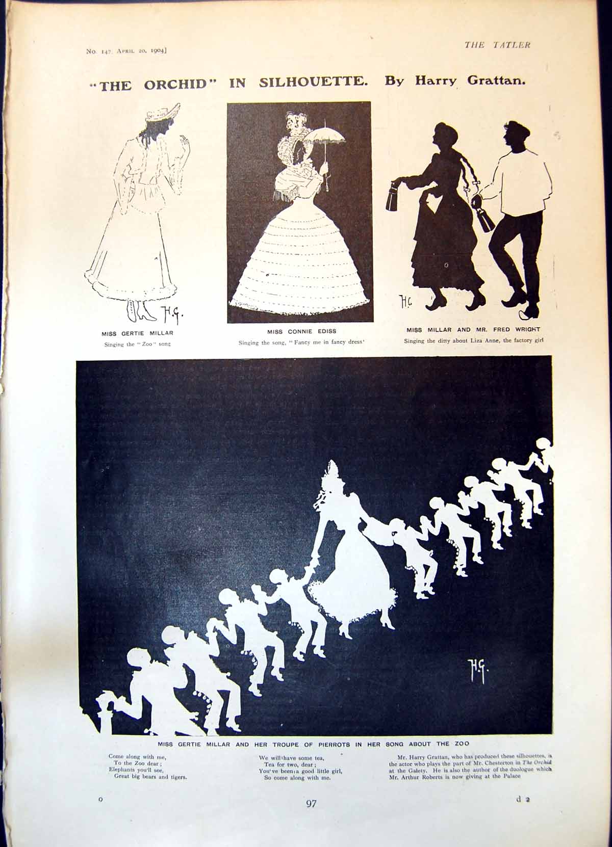 Old Orchid Silhouette H Grattan Gertie Millar Connie Ediss George Sim