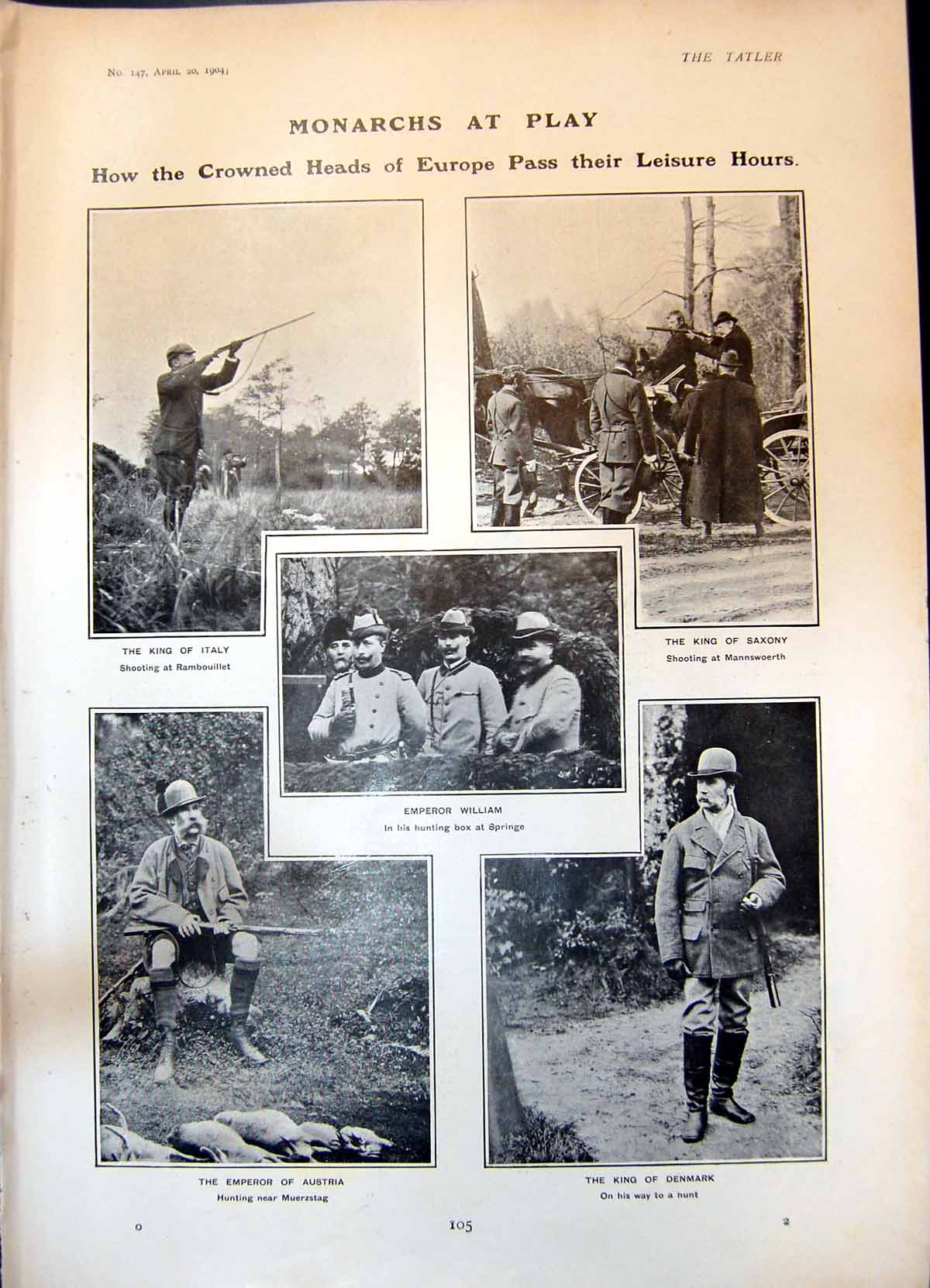 Old King Italy King Saxony Emperor William King Denmark V Harbord 190 Victorian