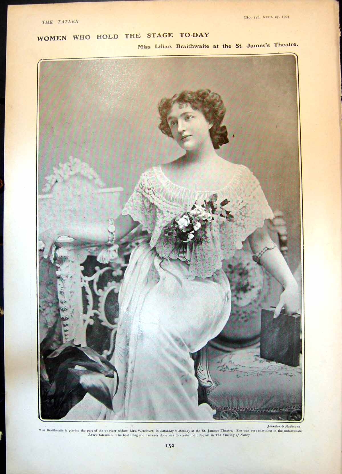 Old Print Lilian Braithwaite Saturday To Monday Vassili Verestchagin 1904 20th