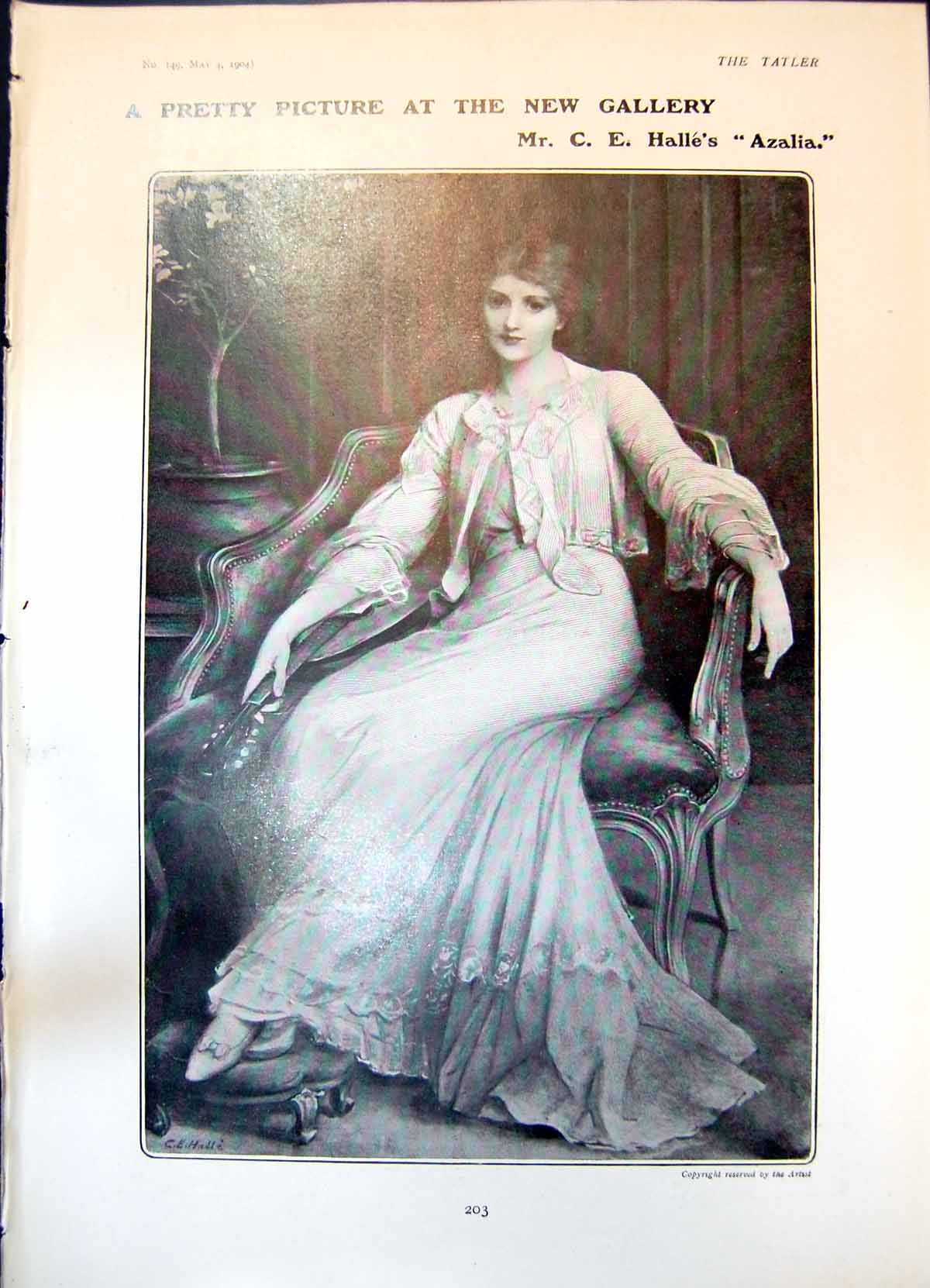 Old Print Azalia C Halle Mikados Home Palace Tokio Czar Palace Peterh190 20th