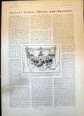 Old Antique Print Dinner M C C Australian Team Menu Cover G Hillyard 1904 20th