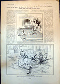 Old Print F Townsends Humour Grandpapa London Dogs Street Posts Fire 1904 20th