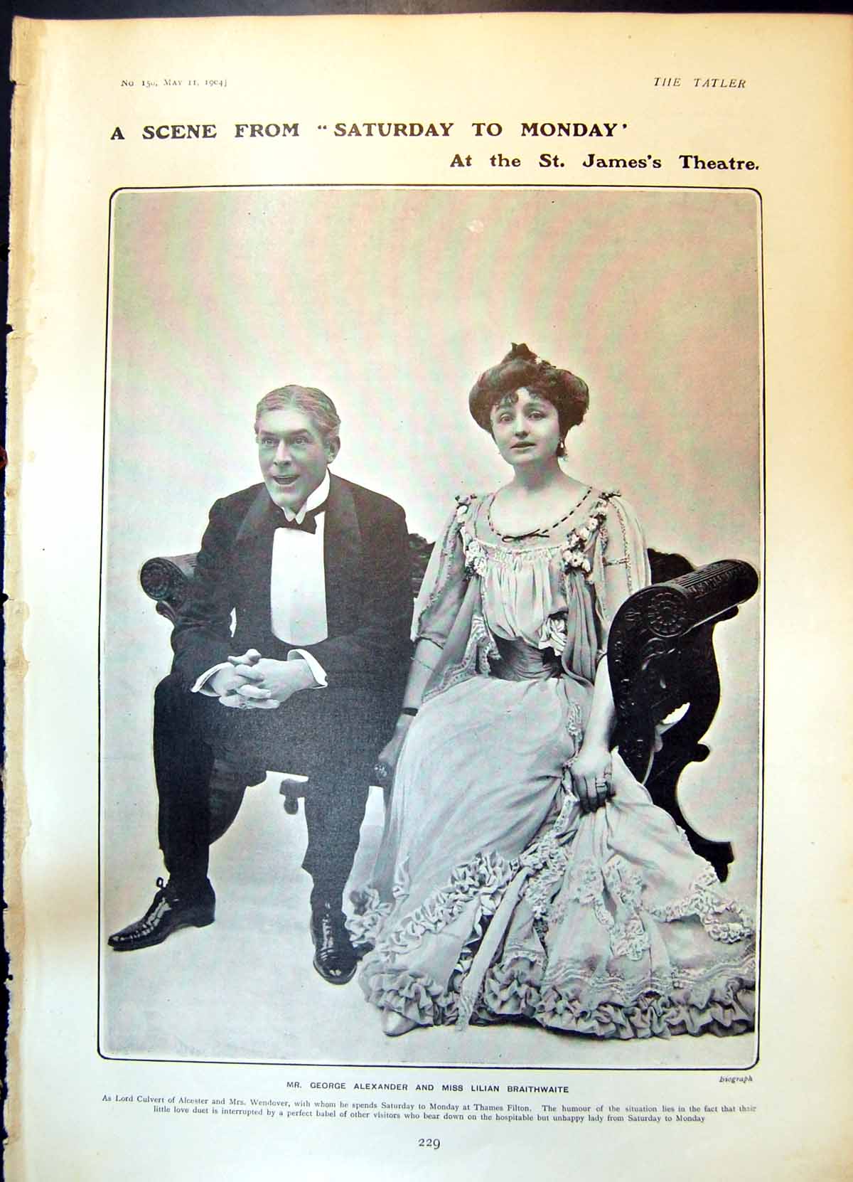 Old Saturday To Monday St Jamess George Alexander Lilian Braithwaite1