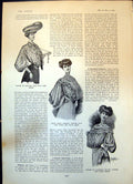 Old Antique Print Blouse Spotted Voile Serge Corset Summer Toilette 1904 20th