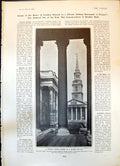 Old Print St Martins Church London Ethel Harte Menu Card Earls Court 1904 20th
