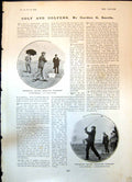 Antique Old Print Professional Golfers West Middlesex J Taylor J Braid 1904
