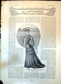 Antique Old Print Fashion Tailor Made Costume Ernests Walking Costume 1904 20th