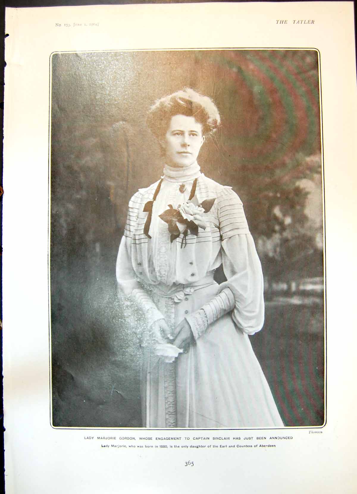 Old Print Lady Marjorie Gordon Lady Hermione Grimston Duchess Leeds 1904 20th