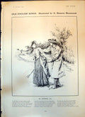 Antique Print English Song Fie Shepherd Fie Four Union Castle Liners India