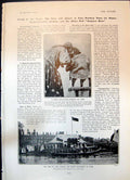 Antique Old Print Maori Greeting King Edward Queen Eton Max Pemberton 1904 20th