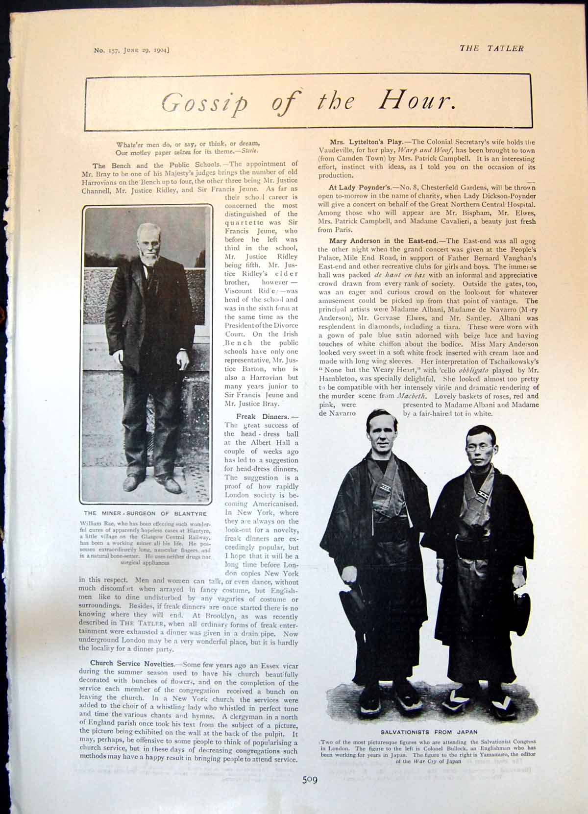 Old Wm Rae Salvationists Japan Clement Scott Sir Alfred Harmsworth190 20th