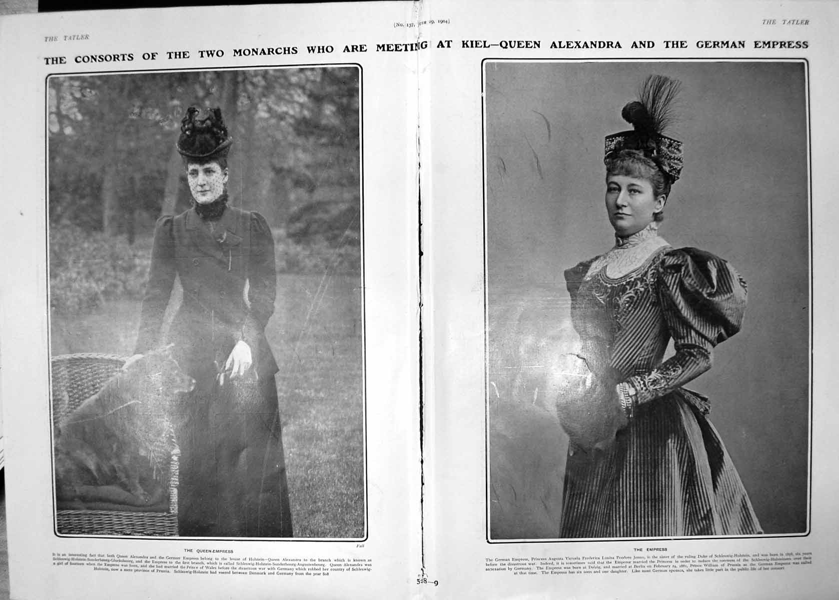 Old Consorts Monarchs Meeting Kiel Queen Alexandra German Empress1904 20th