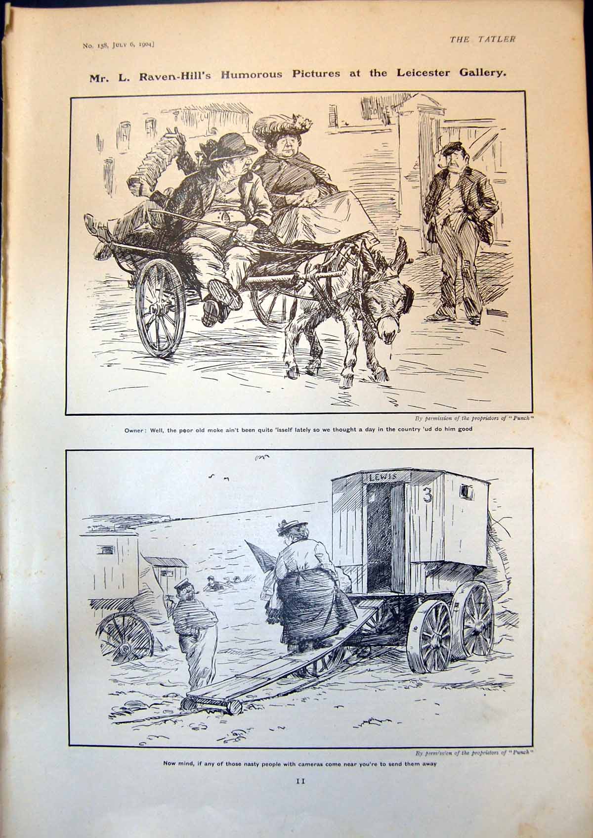 Antique Old Print L Raven-Hills Humorous Pictures Moke People Cameras 1904 20th