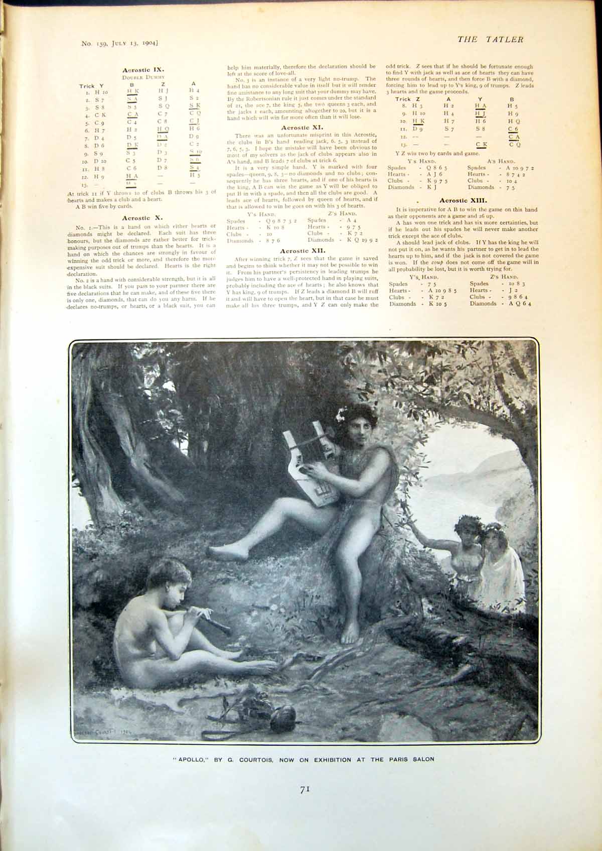 Antique Print Apollo G Courtois Paris Salon Braund A La Jephson Bowler 1904