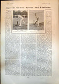 Old Print Cricket R Schwarz Middlesex South Africa E Mann Cambridge 1904 20th