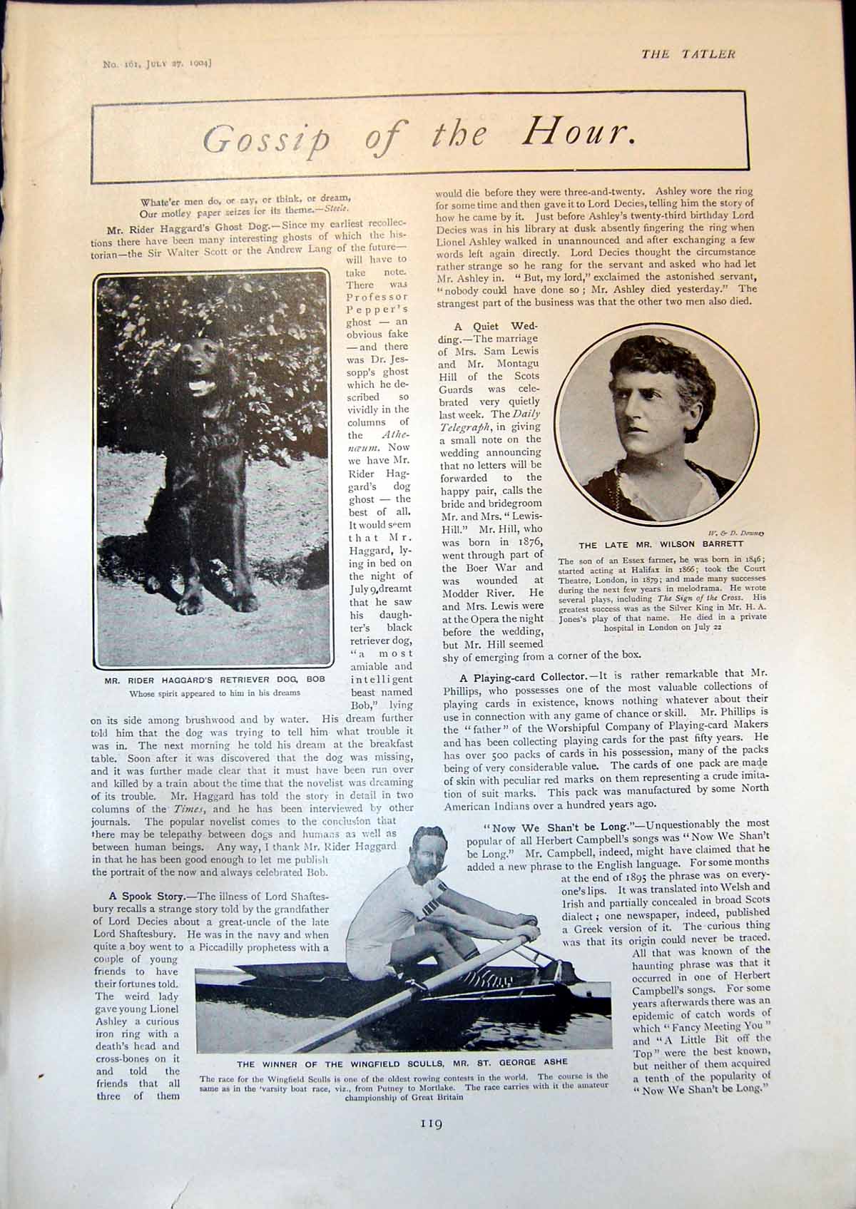 Old Wilson Barrett St George Ashe Wingfield Sculls Street China 1904 20th