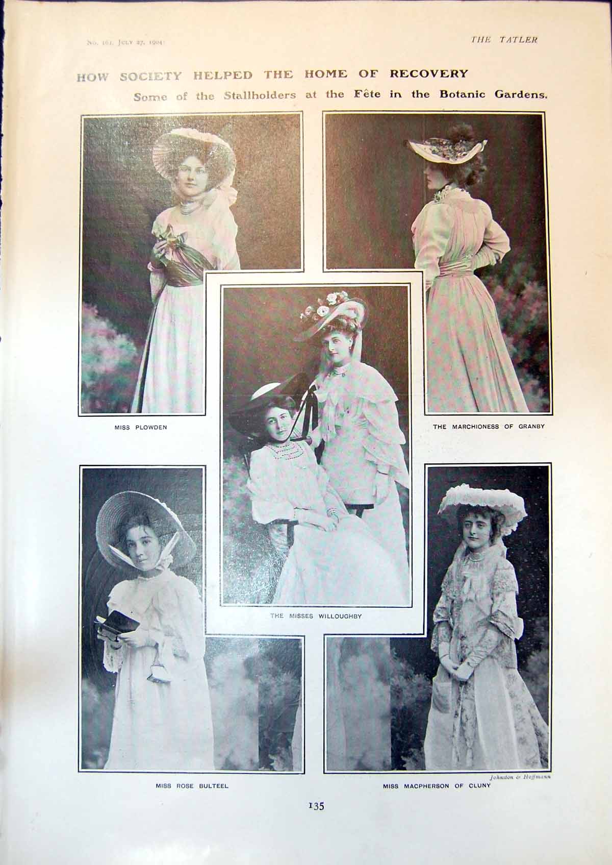 Old Print Marchioness Granby Rose Bulteel Mary And Oliver Lyttelton 1904 20th