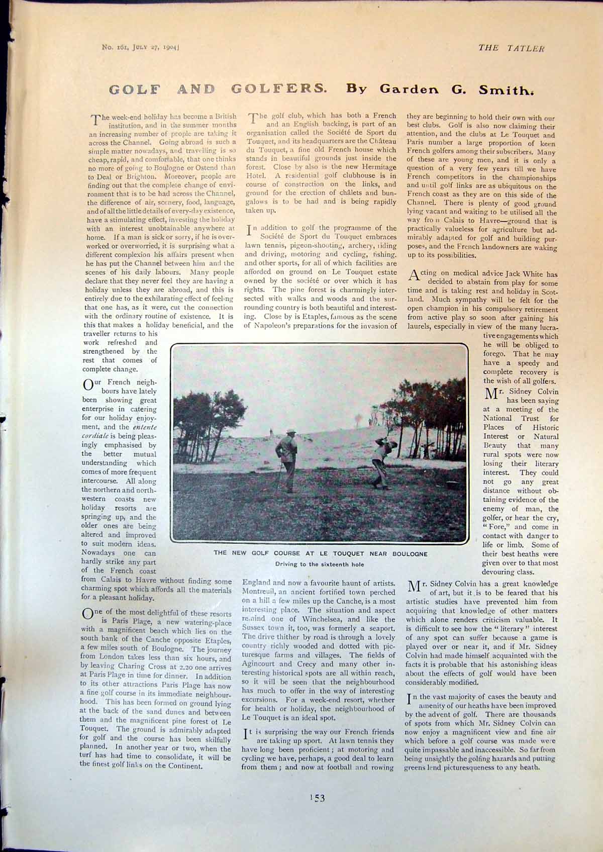 Antique Print Golf Course Le Touquet Boulogne Marotse Dancing New Moon 1904