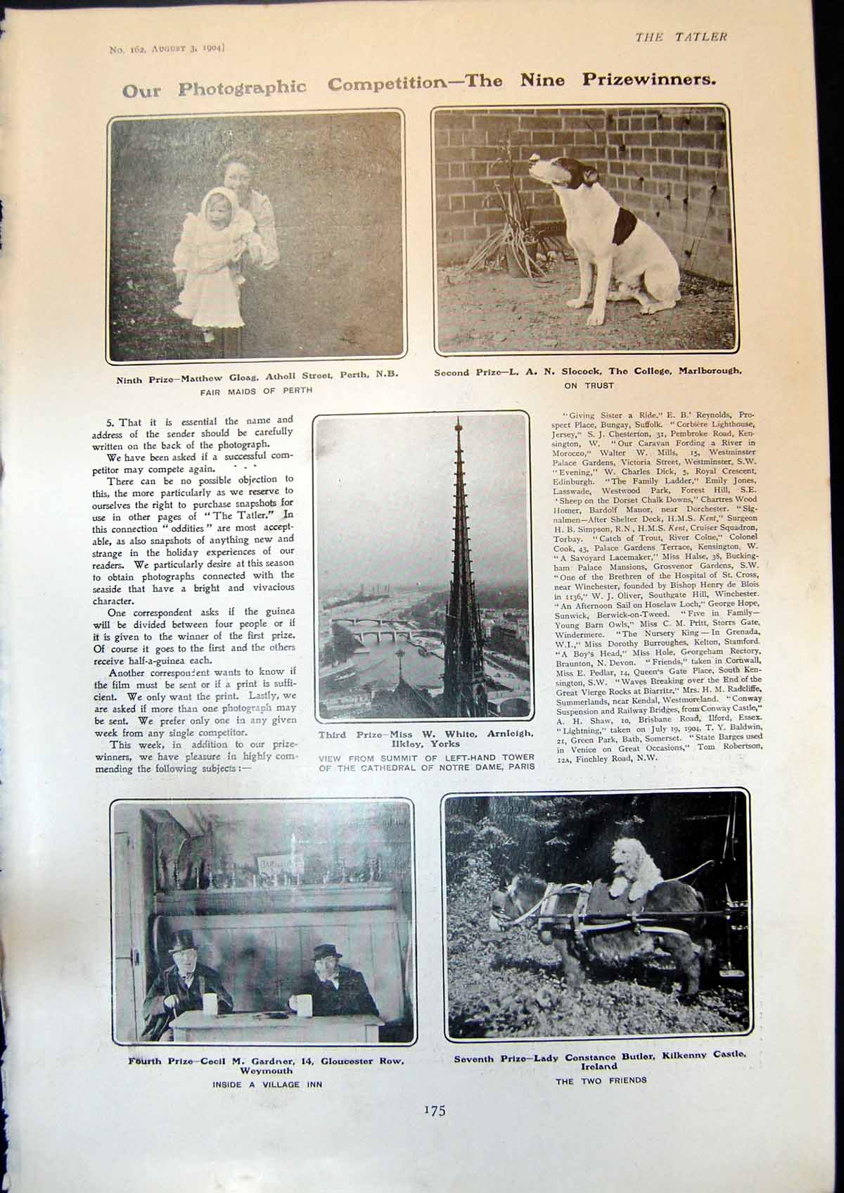 Old View Notre Dame Village Inn Countess Lytton Viscount Knebworth190 Victorian