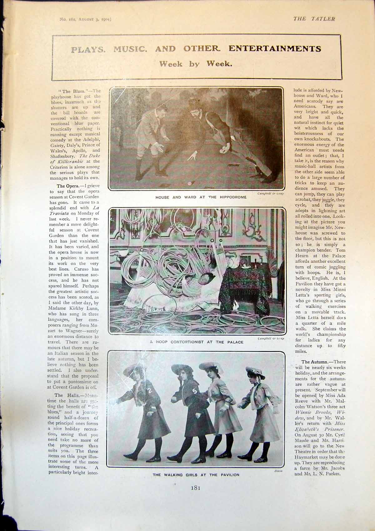 Old House Ward Hippodrome Walking Girls Fred Leslie Katey Vesey 1904 20th