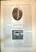 Old Print Cricket A Hill Hampshire G Napier M Payne Cambridge Eleven 1904 20th