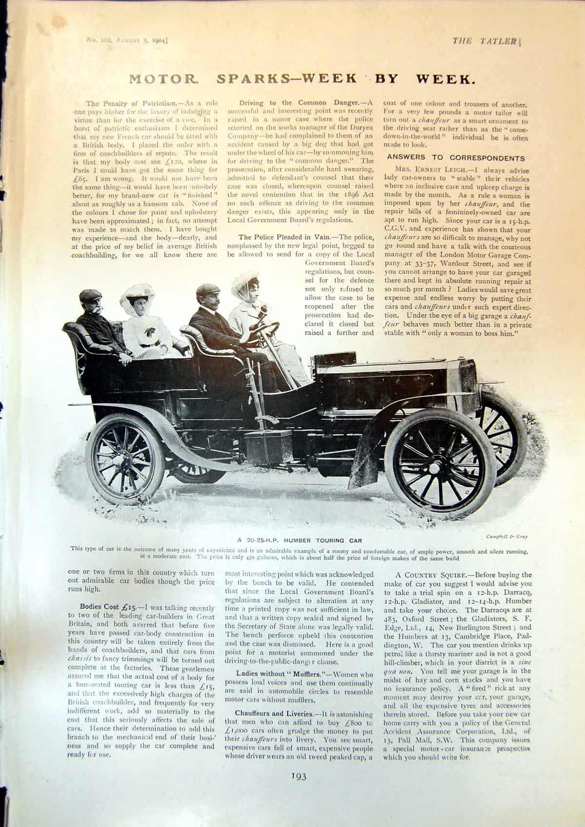 Old 20-25 Hp Humber Touring Car Tibetan Monks Round Kanchen-Junga 190