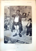 Old Print Humour Tom Browne Country Fair Stage Fairy Man Dressed Up 1904 20th