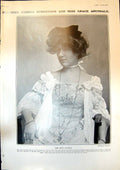 Antique Old Print Grace Arundale George Edwardes J Maskelyne Eva Mylott 1904