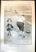 Old Print Good Golf Lie Tom Browne Leslie Groves Mayors Son Weymouth 1904 20th