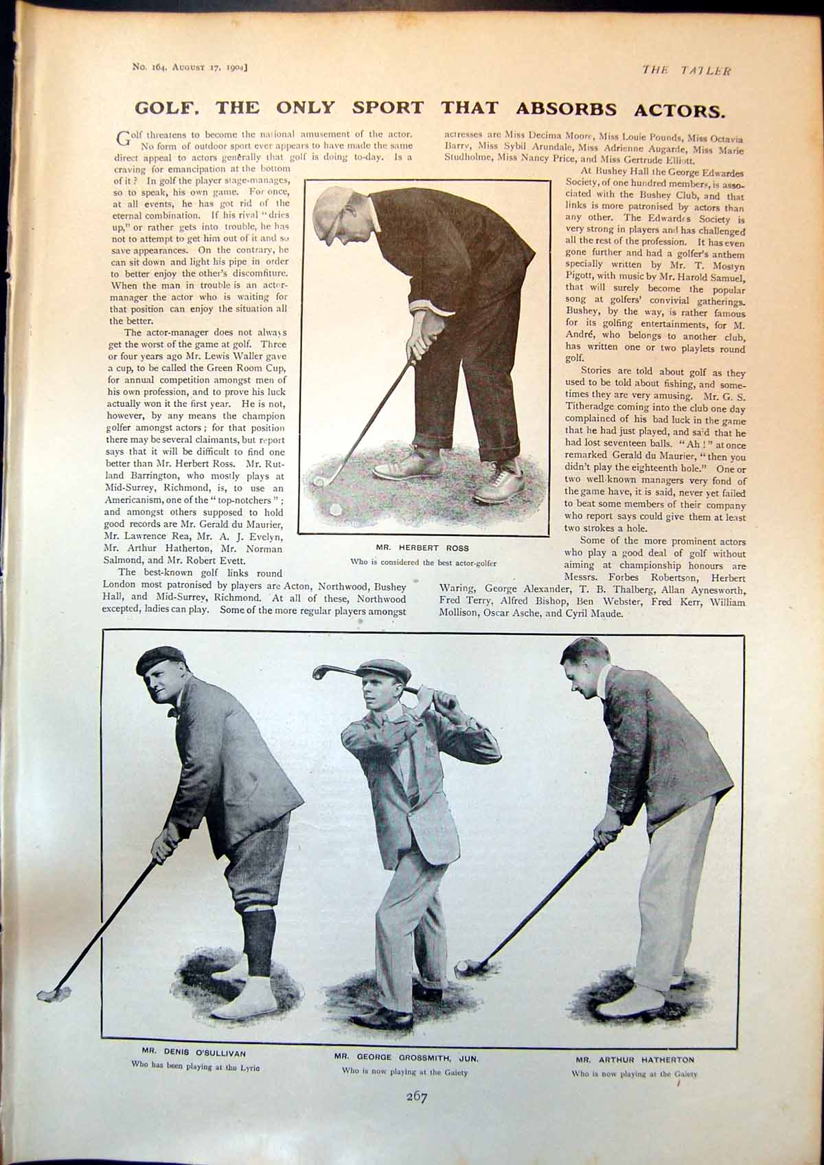 Old Herbert Ross Denis O'Sullivan George Grossmith T Hayward C Fry 19 20th