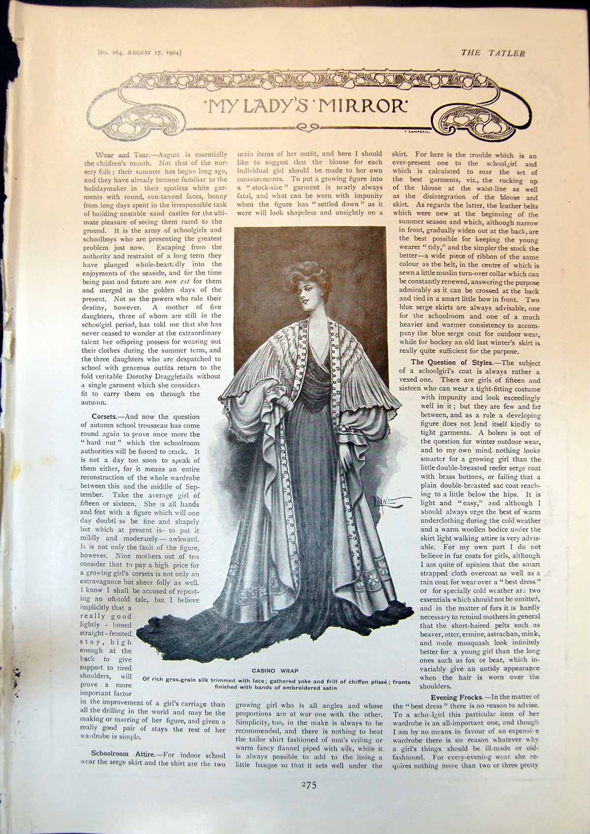 Old Casino Wrap Girls Blouse Vyella Diamond Hairpin Parisian Co 1904 20th