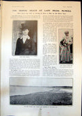 Antique Print Heroic Death Lady Hilda Mcneil Boy River Taw Tatler Mail 1904