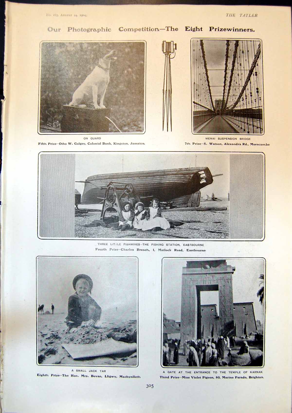 Old Menai Suspension Bridge Temple Karnak Fukanzo Theatre Tokio 1904 20th