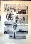 Old Print Off Margate On Board Royal Sovereign Bridge Captain Purser 1904 20th