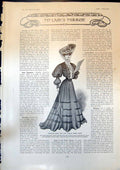 Old Antique Print Costume Made Dublin Horse Show Autumn Country Coat 1904 20th
