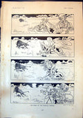 Original Old Antique Print Ruse Buffalo Hunter Comedy Sketch Rene Bull 1904