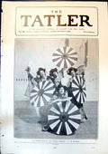 Old Print Japanese Girls Entente Cordiale Alhambra Ballet Sunshades 1904 20th