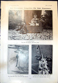Antique Print Brothers Basket Yachting Picnic Crosstrees Mrs Van Best 1904 20th