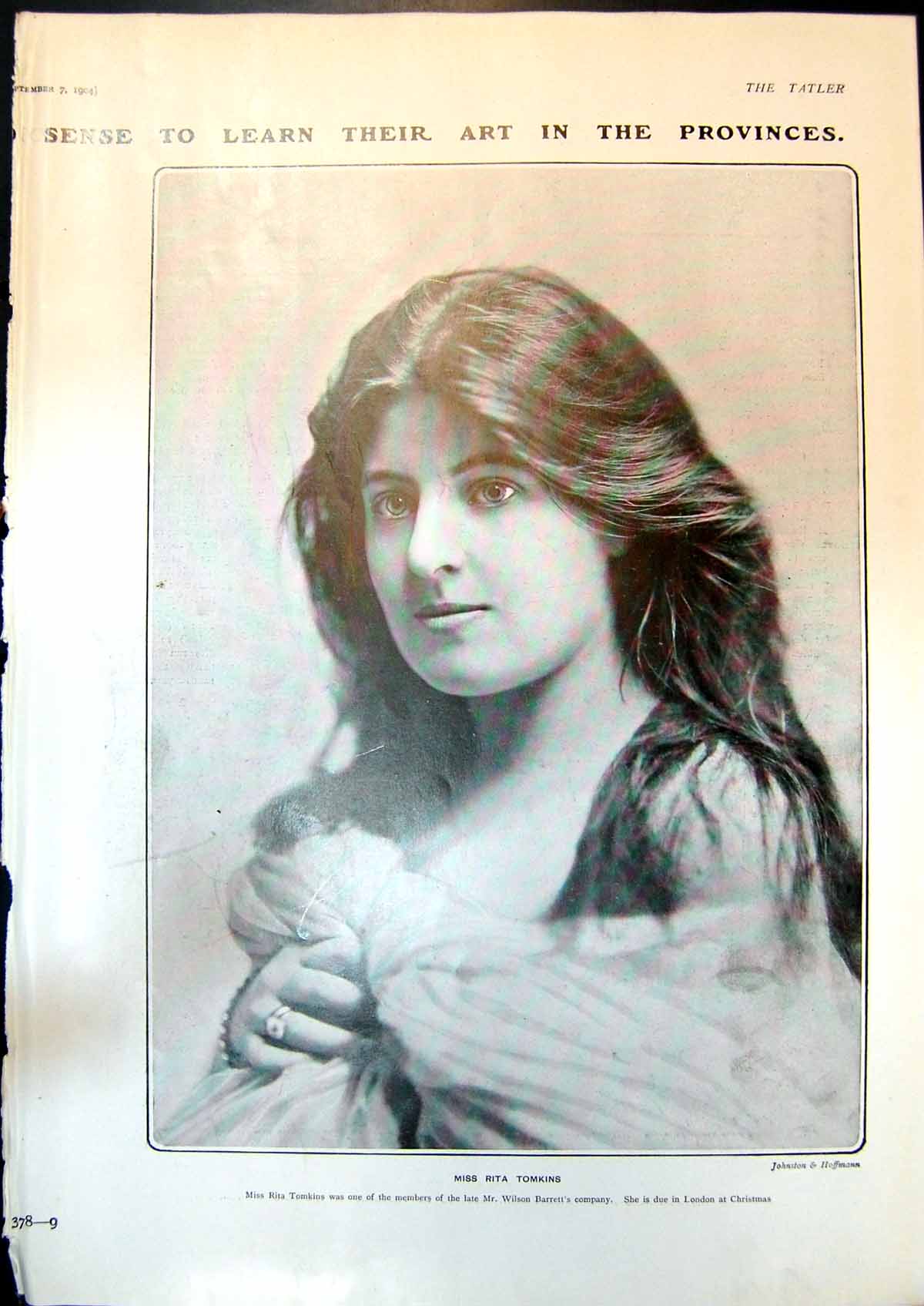 Antique Old Print Rita Tomkins Eleanor Robson Merely Mary Ann Duke York 1904