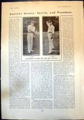 Old Antique Print Lancashires Cricket Players New W Heap W Cuttell 1904 20th