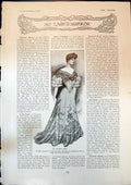 Old Print Evening Gown Chantilly Lace Autumn Gown Seasonable Blouse 1904 20th