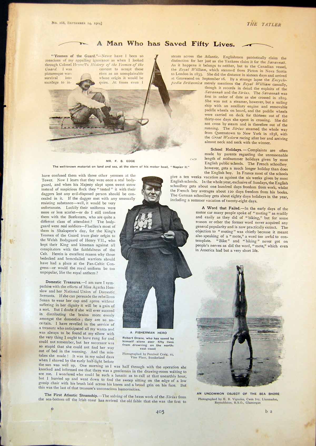 Old F Edge Boat Napier 11 Robert Drane Fisherman Unusual Advertising