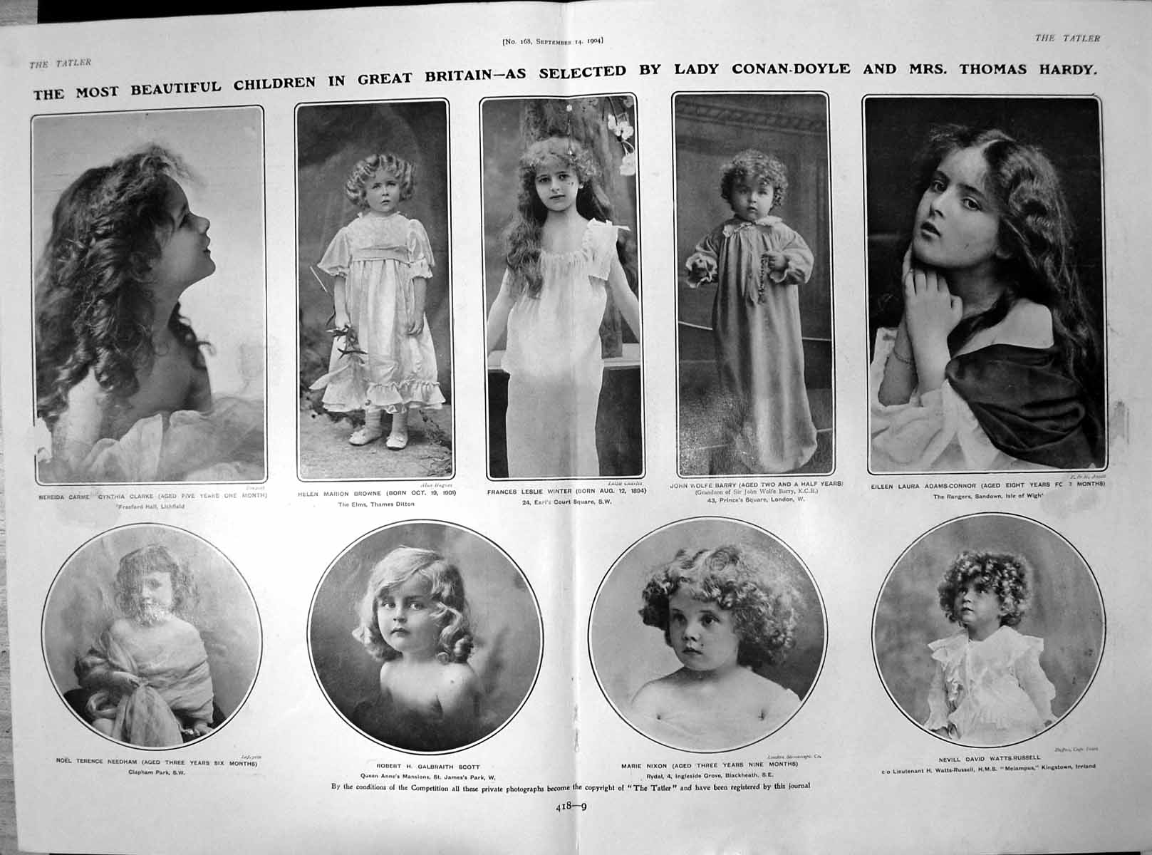 Old Beautiful Children Gb Noel Needham Robert Scott Marie Nixon 1904 20th