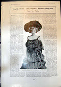 Old Print Gertrude Glynn Orchid Entente Cordiale Belle France Girls 1904 20th