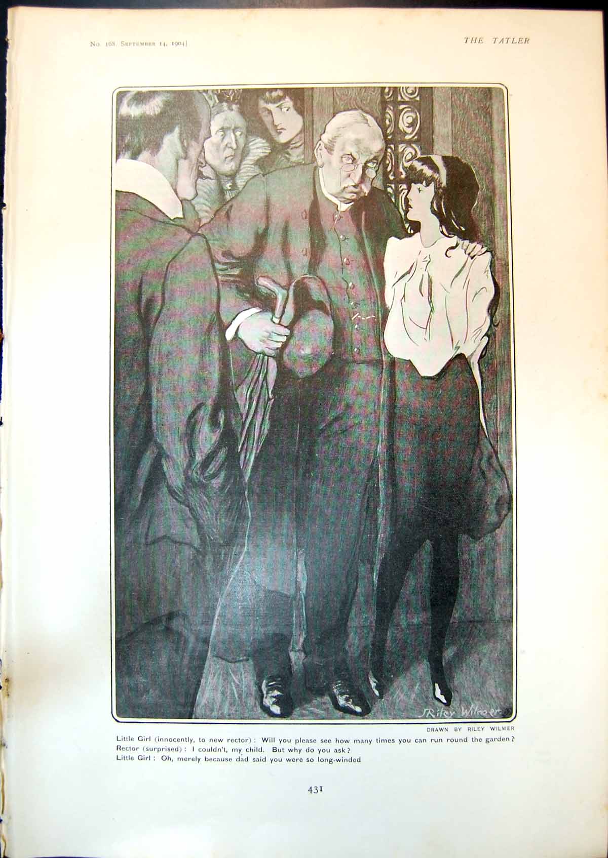 Old Humour Riley Wilmer Girl Rector Dad Said He Was Long Winded 1904 20th
