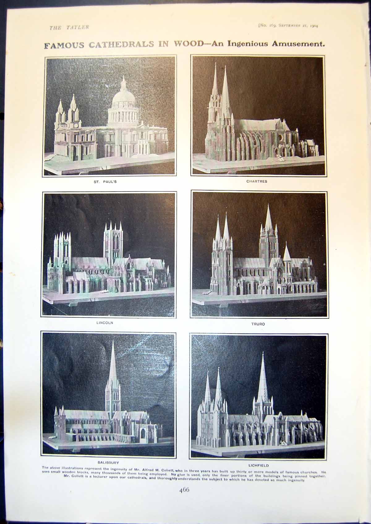 Old Cathedrals Wood St Pauls Lincoln Truro Chartres Beauty Barge 1904 20th