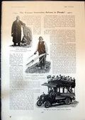 Antique Old Print Gustave Laurent London Petrol Omnibus Lions Hippodrome 1904