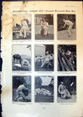 Antique Print Captain Wynards Busy Day Channel Swim Climbing Wrestling 1904